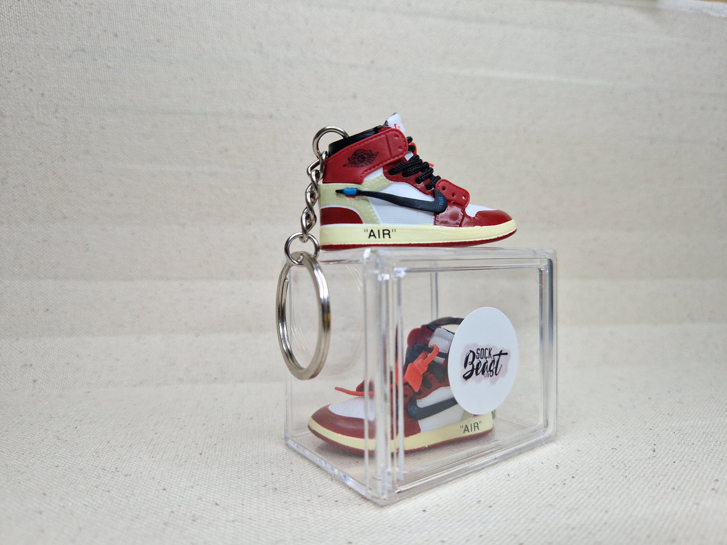 AJ1 X Off-White Mini Key Chain - Red & Black